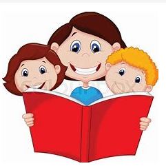 three people reading a book